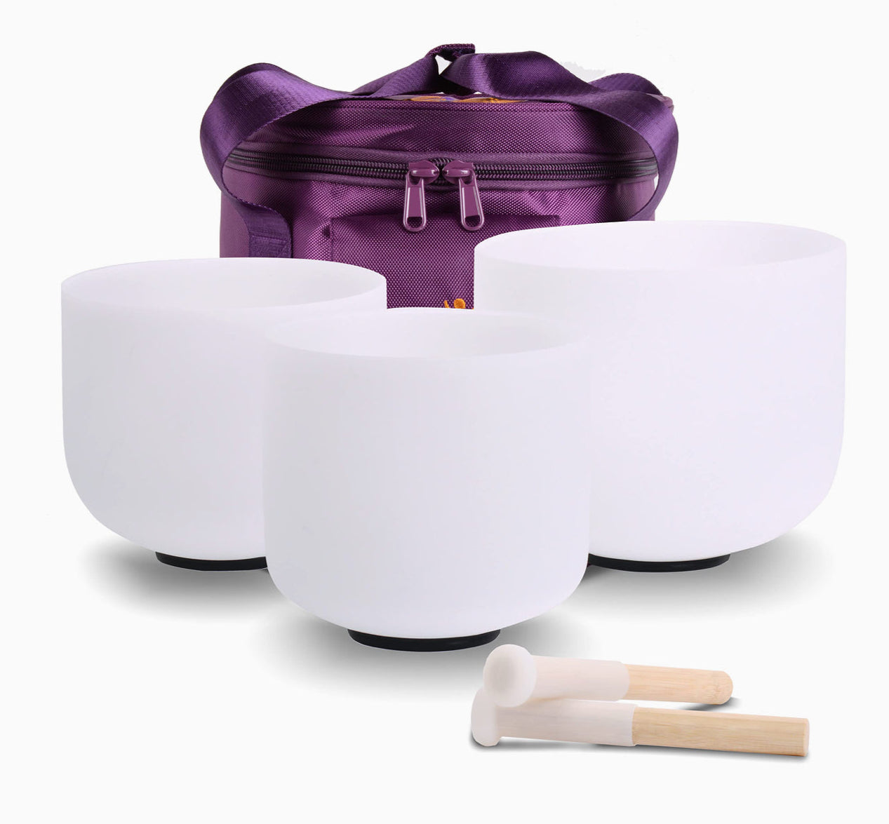 Cuencos Cuarzo Blanco - Set 3 Piezas - 432hz - 99.99% Cuarzo